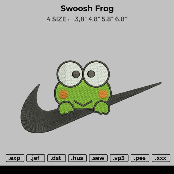 Swoosh Frog Embroidery