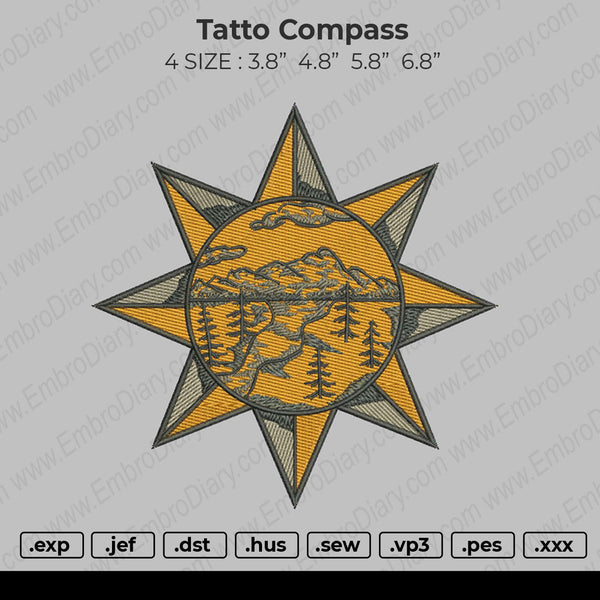 Tatto Compass Embroidery