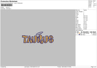 Taurus Embroidery File 6 sizes