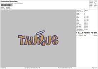 Taurus Embroidery File 6 sizes