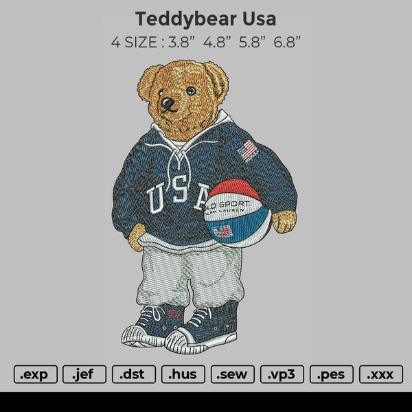 Teddy Bear USA Embroidery