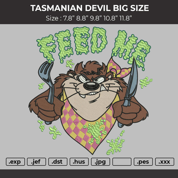 Tasmanian Devil Feed Big Size Embroidery File