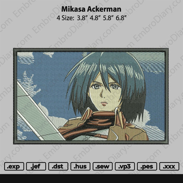 Mikasa Ackerman Embroidery