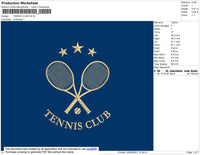 Tennis Club Embroidery