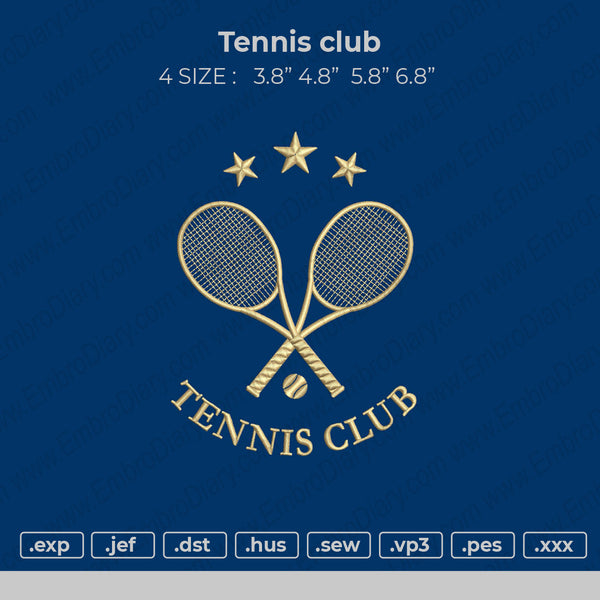 Tennis Club Embroidery