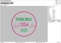 Thanksmas Embroidery File 6 sizes