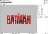 Batmantext 2412 Embroidery File 6 sizes