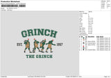 Grinch Green Embroidery File 6 sizes