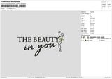 The Beauty Embroidery File 6 sizes