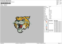 Tiger Logo Embroidery File 6 sizes