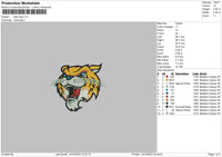 Tiger Logo Embroidery File 6 sizes