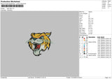 Tiger Logo Embroidery File 6 sizes