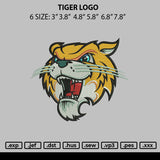 Tiger Logo Embroidery File 6 sizes