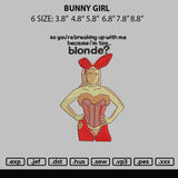 Bunny Girl Embroidery File 6 sizes