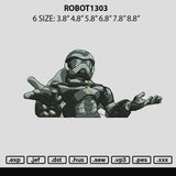 Robot1303 Embroidery File 6 sizes