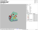 Totodile Embroidery File 4 size