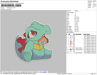 Totodile Embroidery File 4 size