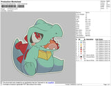 Totodile Embroidery File 4 size