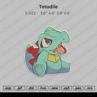 Totodile Embroidery File 4 size