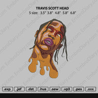 Travis Scoot Head Embroidery File 5 Size