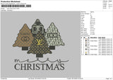 Tree Xmas Brown Embroidery File 6 sizes