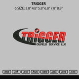 Trigger Embroidery File 6 sizes