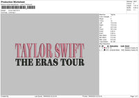 Ts Tour Text Embroidery File 6 sizes