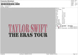 Ts Tour Text Embroidery File 6 sizes