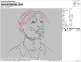 Tupac outline Embroidery