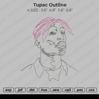 Tupac outline Embroidery