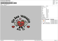 Un San Valentin Embroidery File 6 sizes