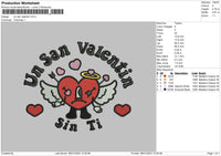 Un San Valentin Embroidery File 6 sizes