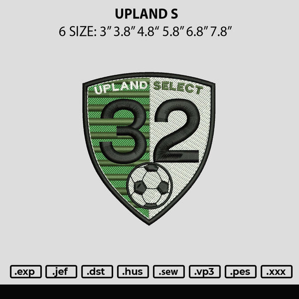 Upland S Embroidery File 6 sizes