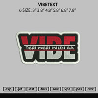 Vibetext Embroidery File 6 sizes