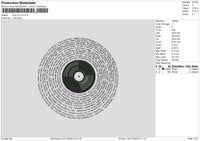 Vynil Cd V3 Embroidery File 6 sizes