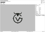 V Logo Embroidery File 6 sizes