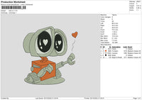 wall-e v1 Embroidery File 4 size