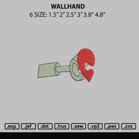 Wallhand Embroidery File 6 sizes