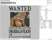 Wanted Marshall Embroidery