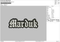 Warduktext Embroidery File 6 sizes