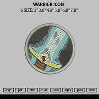 Warrior Icon Embroidery File 6 sizes