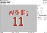 Warriors, 11, & text Embroidery