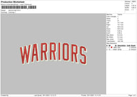 Warriors text Embroidery