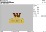 W Logo Embroidery File 6 sizes