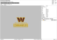 W Logo Embroidery File 6 sizes