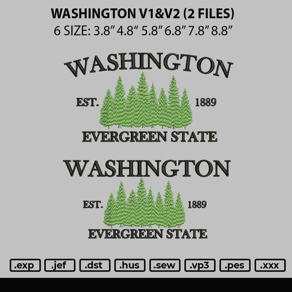 Washington V1 V2 Embroidery 2 Files