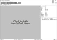 Time Text 0702 Embroidery File 6 sizes