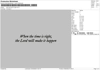 Time Text 0702 Embroidery File 6 sizes