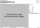 Time Text 0702 Embroidery File 6 sizes