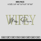 Mrs Pace Embroidery File 6 sizes